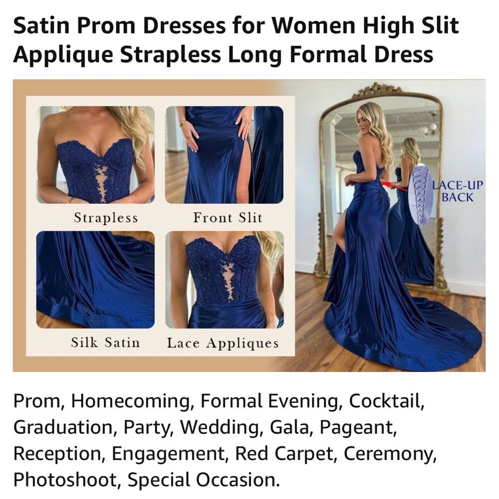 NWT - Ruched Strapless (PERFECT FOR PROM) Gown - Picture 4 of 4